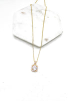 Cubic Zirconia Gold Pendant Necklace