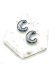 Gunmetal Chrome Acrylic Hoop Earrings