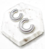 Silver Chrome Acrylic Hoop Earrings