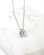 Silver KC Bar Stainless Steel Necklace