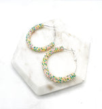 Spring Glitter Hoop Earrings