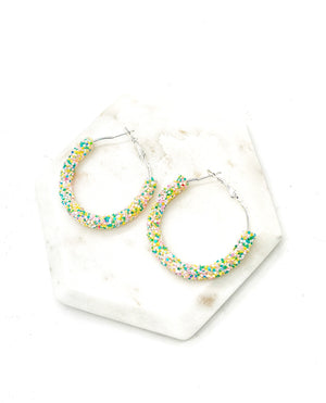 Spring Glitter Hoop Earrings