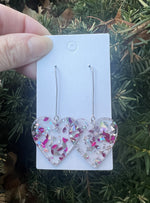 Confetti Heart Acrylic Earrings