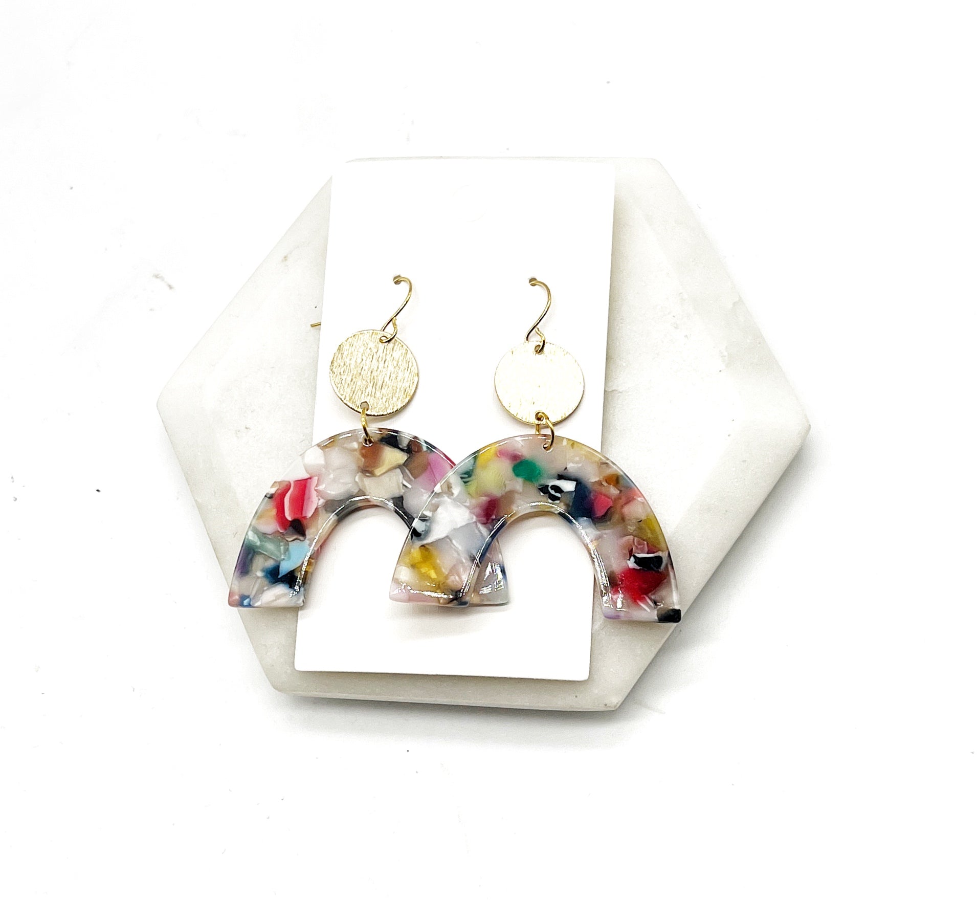 Multi-Color Swing Arch Acrylic Earrings