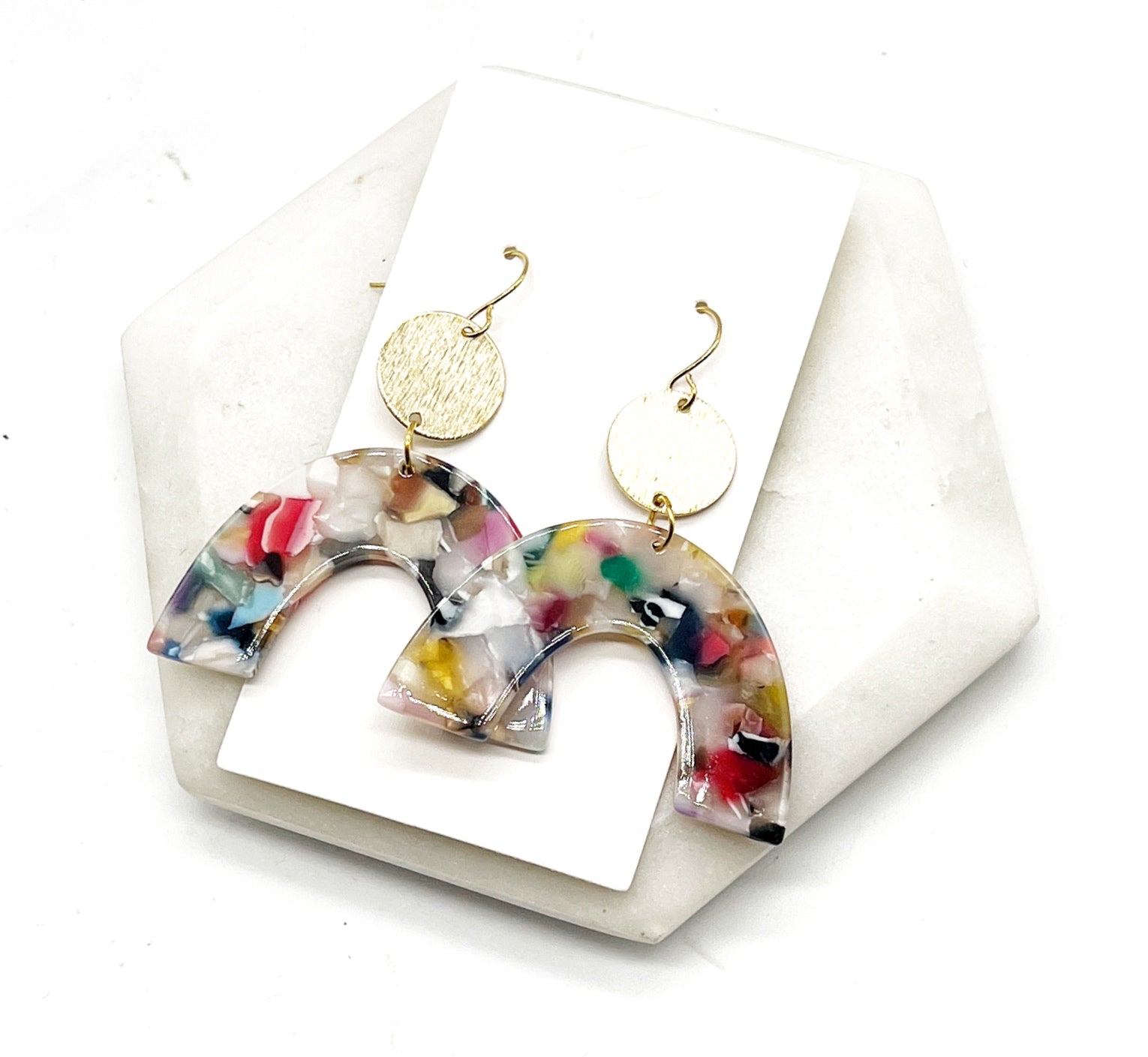 Multi-Color Swing Arch Acrylic Earrings