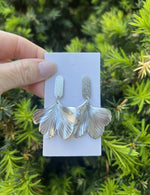 Silver Ginkgo Earrings