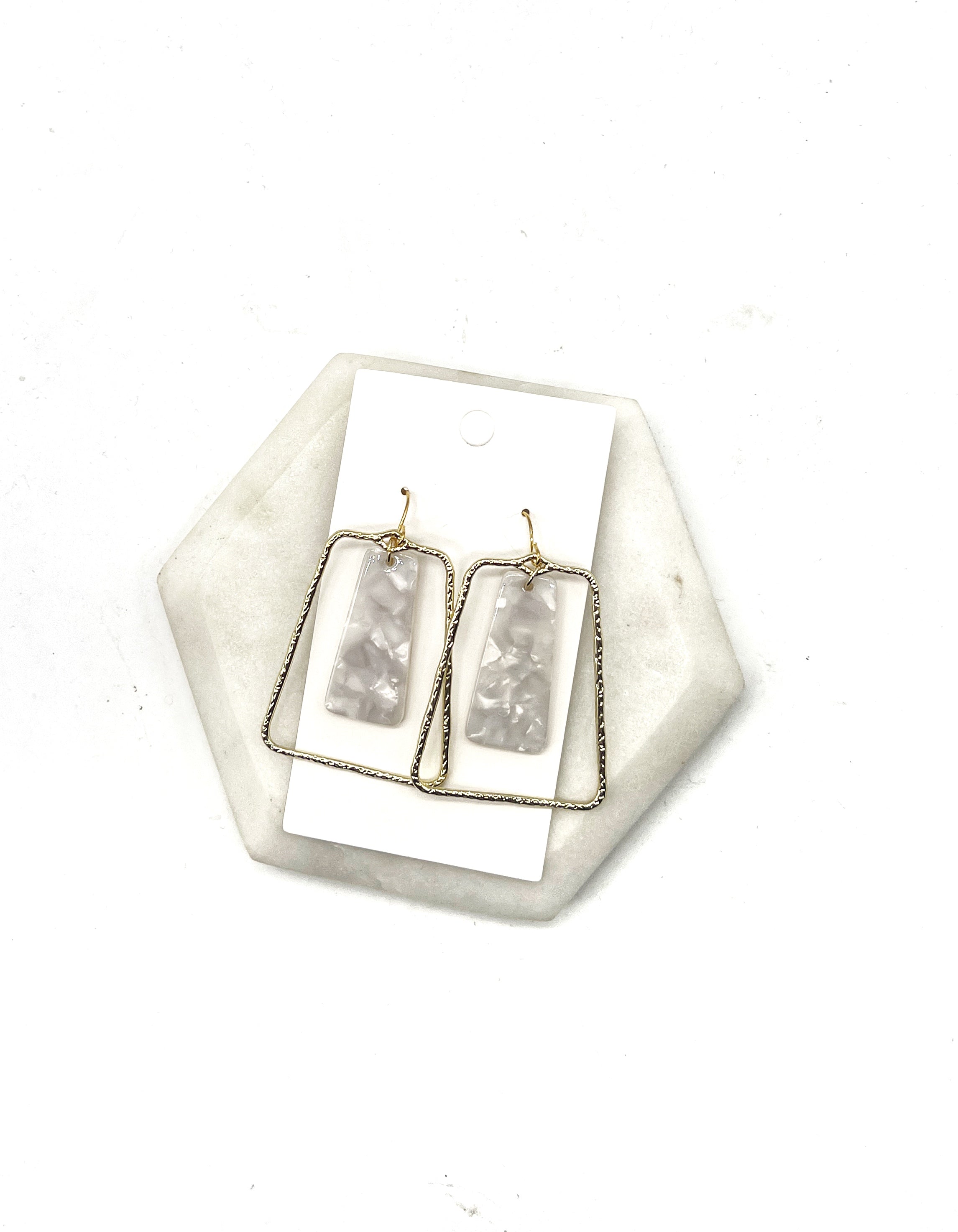 Ivory Gold Belle Chandelier Earrings