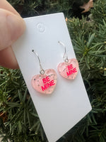 Glitter Pink Be Mine Conversation Heart Earrings