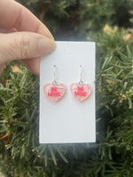 Glitter Pink Be Mine Conversation Heart Earrings