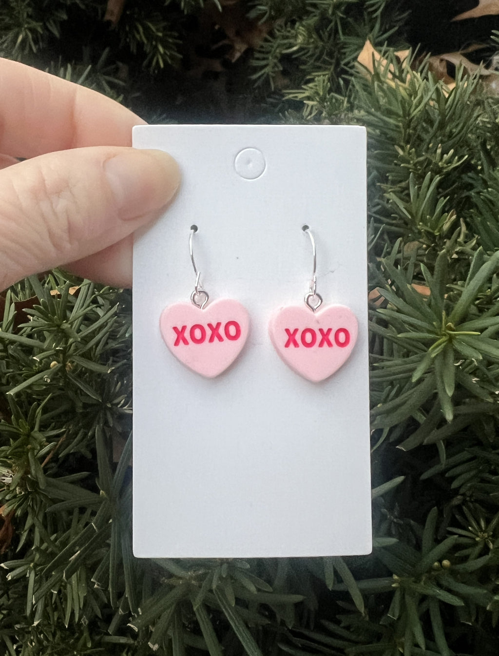 Pink XOXO Conversation Heart Earrings