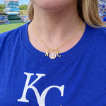 KC Royals Rhinestone Baseball Necklace