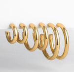 Gold Chunky Hoops- 3 sizes