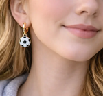 Soccer Huggie Hoop Earrings