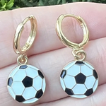 Soccer Huggie Hoop Earrings