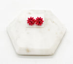 Red Christmas Bow Stud Earrings