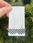 Checkered Luna Swing Earrings