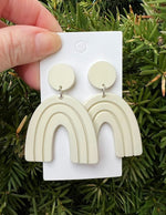 Cream Acrylic Arch Earrings