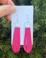 Hot Pink Farrah Fringe Earrings