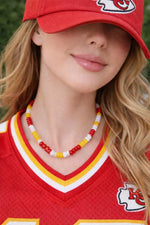 Chiefs Beaded Necklace with Interchangeable Football Pendant