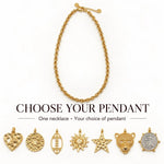 Gold Stainless Steel Double Link Necklace Pendant Option