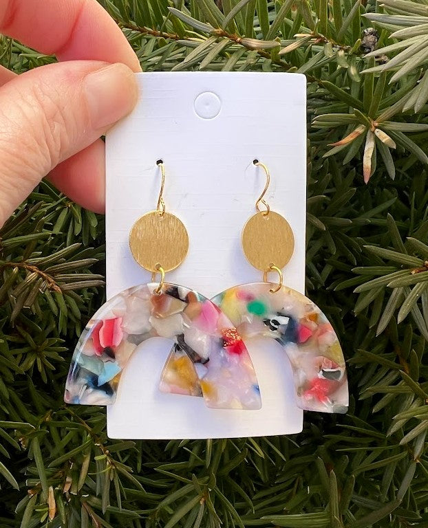 Multi-Color Swing Arch Acrylic Earrings