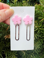 Pink Blossom Loop Earrings