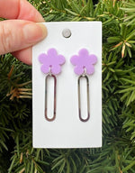 Purple Blossom Loop Earrings