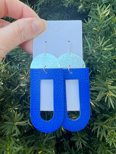 Royal Blue Della Leather Earrings