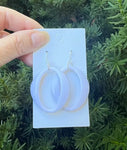 White Oval Acrylic Earrings