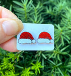 Santa hat stud earrings