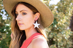 Ivory Acrylic Star Earrings