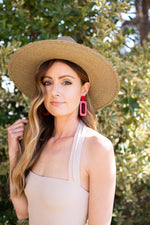 Red Rectangle Cutout Acrylic Earrings
