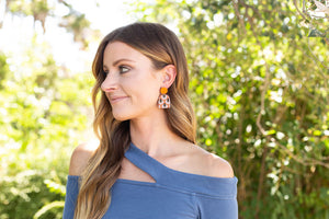 Orange Retro Harlow Acrylic Earrings