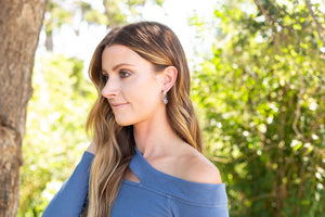 Clear Gem Hoop Earrings