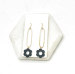 Black Blossom Long Drop Earrings