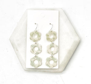 Cream Blossom Trio Acrylic Earrings