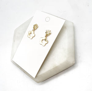 Mini Gold Blossom Metal Earrings