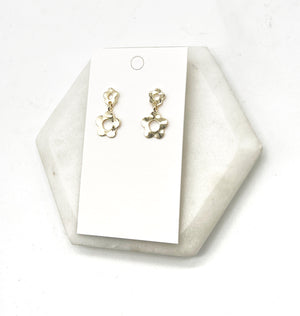 Mini Gold Blossom Metal Earrings