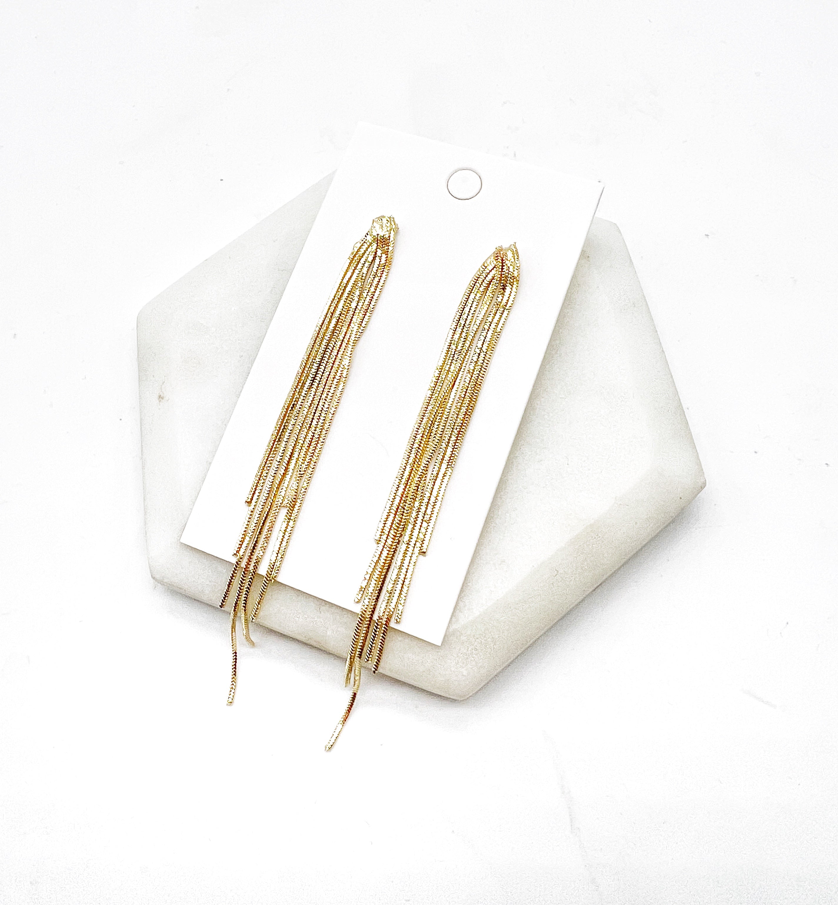 Gold Cascade Chain Earrings