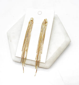 Gold Cascade Chain Earrings