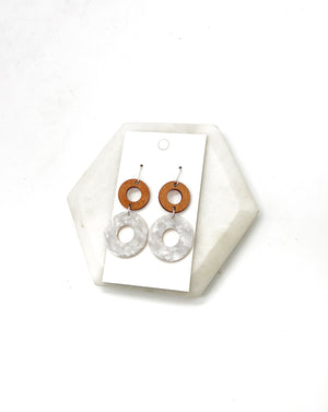 Ivory Wood Duo Earrings