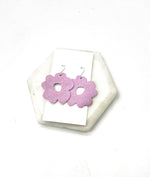 Lavender Blossom Leather Earrings
