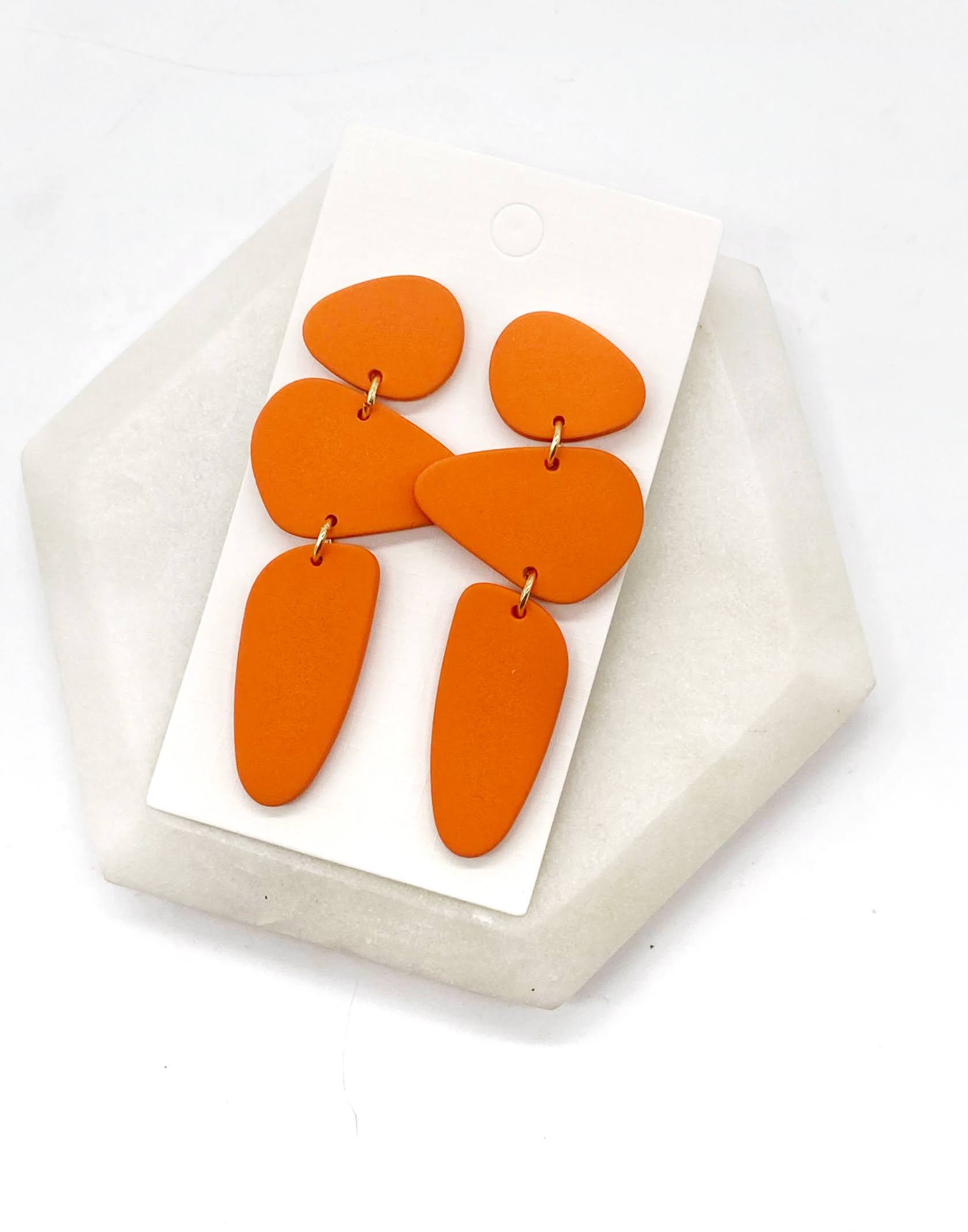 Orange Mod Stacked Acrylic Earrings