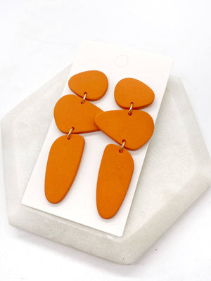 Orange Mod Stacked Acrylic Earrings