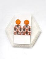 Orange Retro Harlow Acrylic Earrings