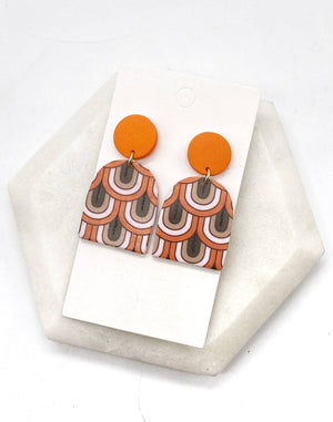 Orange Retro Harlow Acrylic Earrings