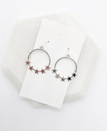Star Hoop Metal Earrings