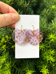 Lilac Gold Crescent Acrylic Earrings