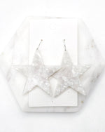 Ivory Acrylic Star Earrings