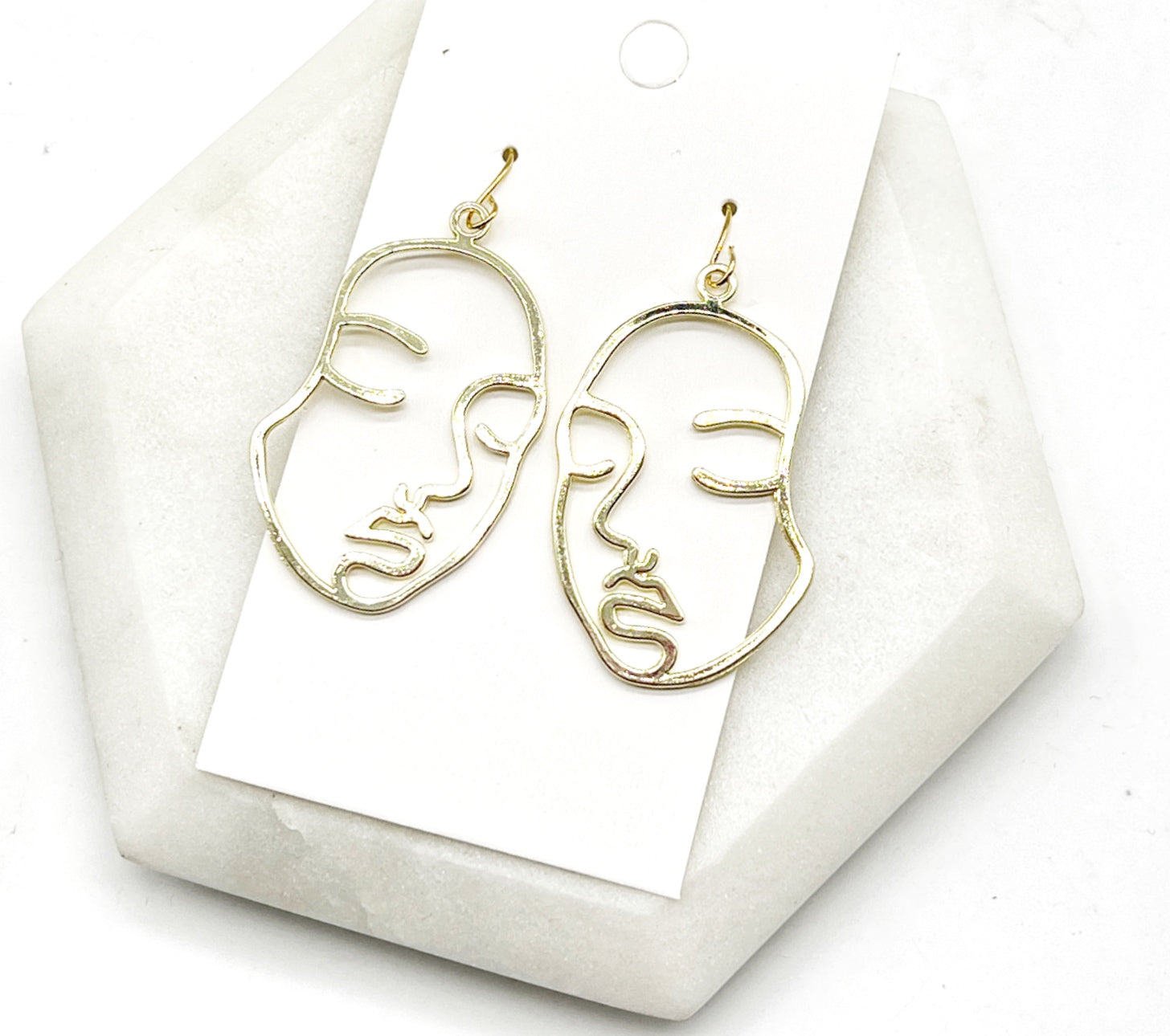 Gold Silhouette Woman Earrings